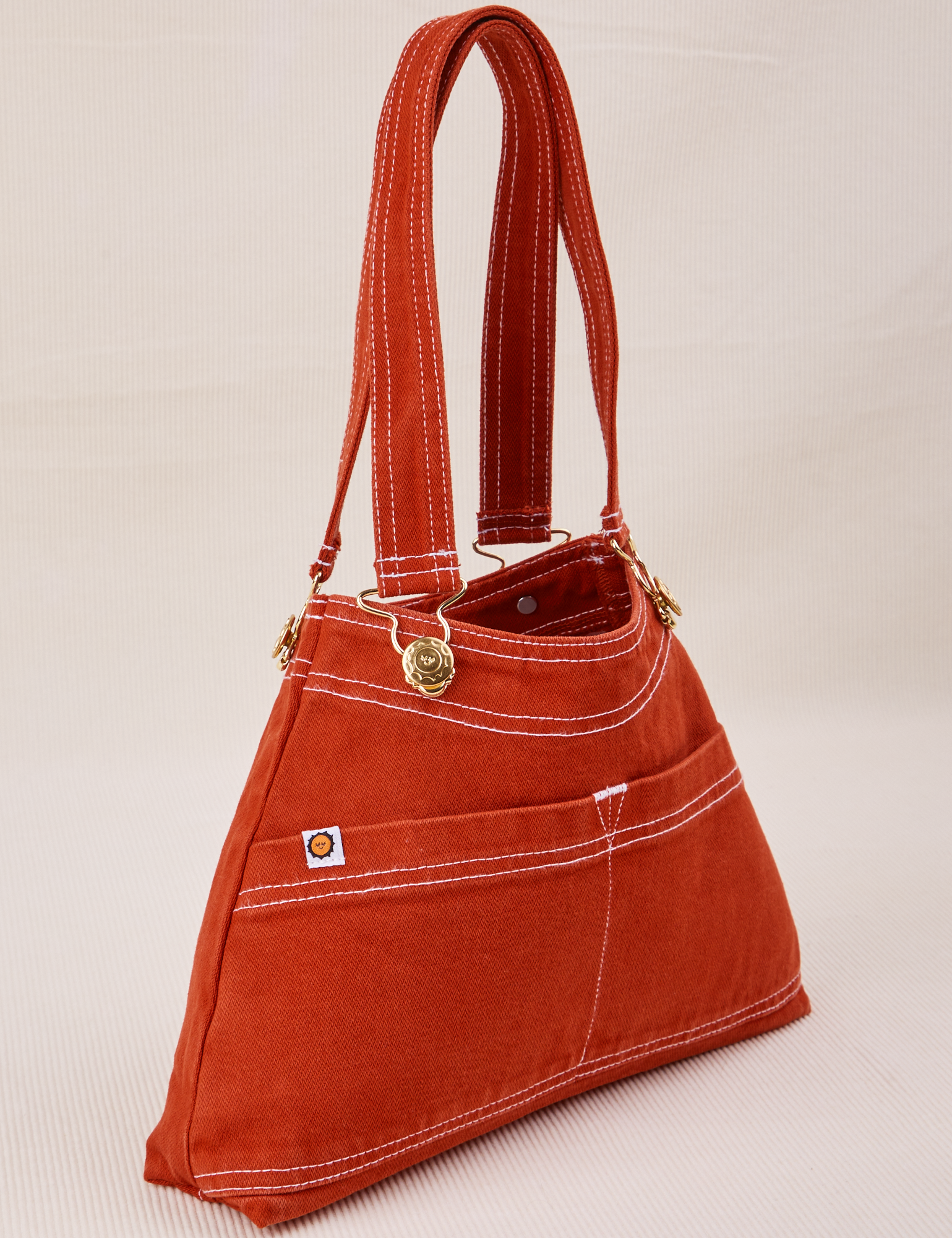 Overall Handbag in Paprika angled view