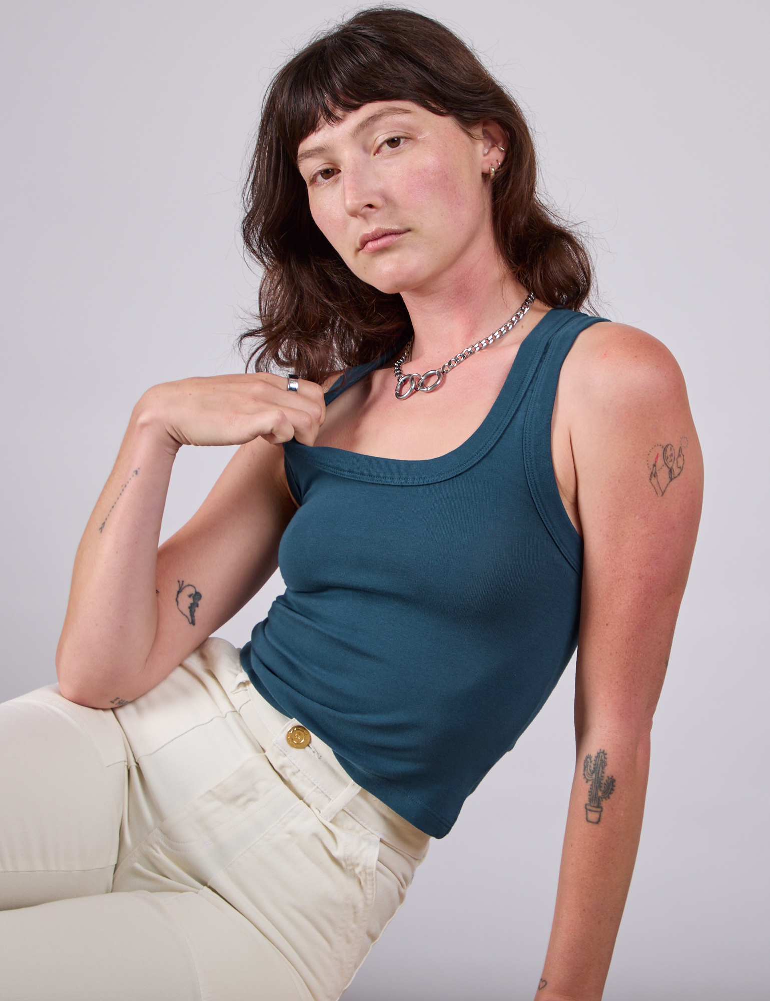 Tank Top in Lagoon worn by Alex
