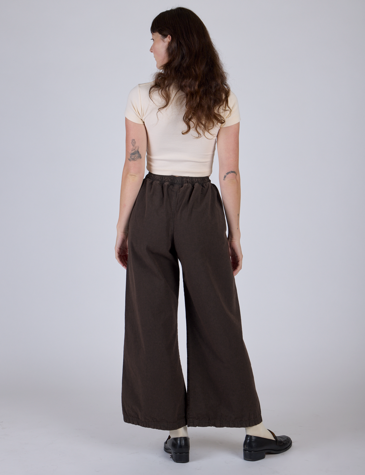 Pleated Pull-On Pants - Espresso Brown