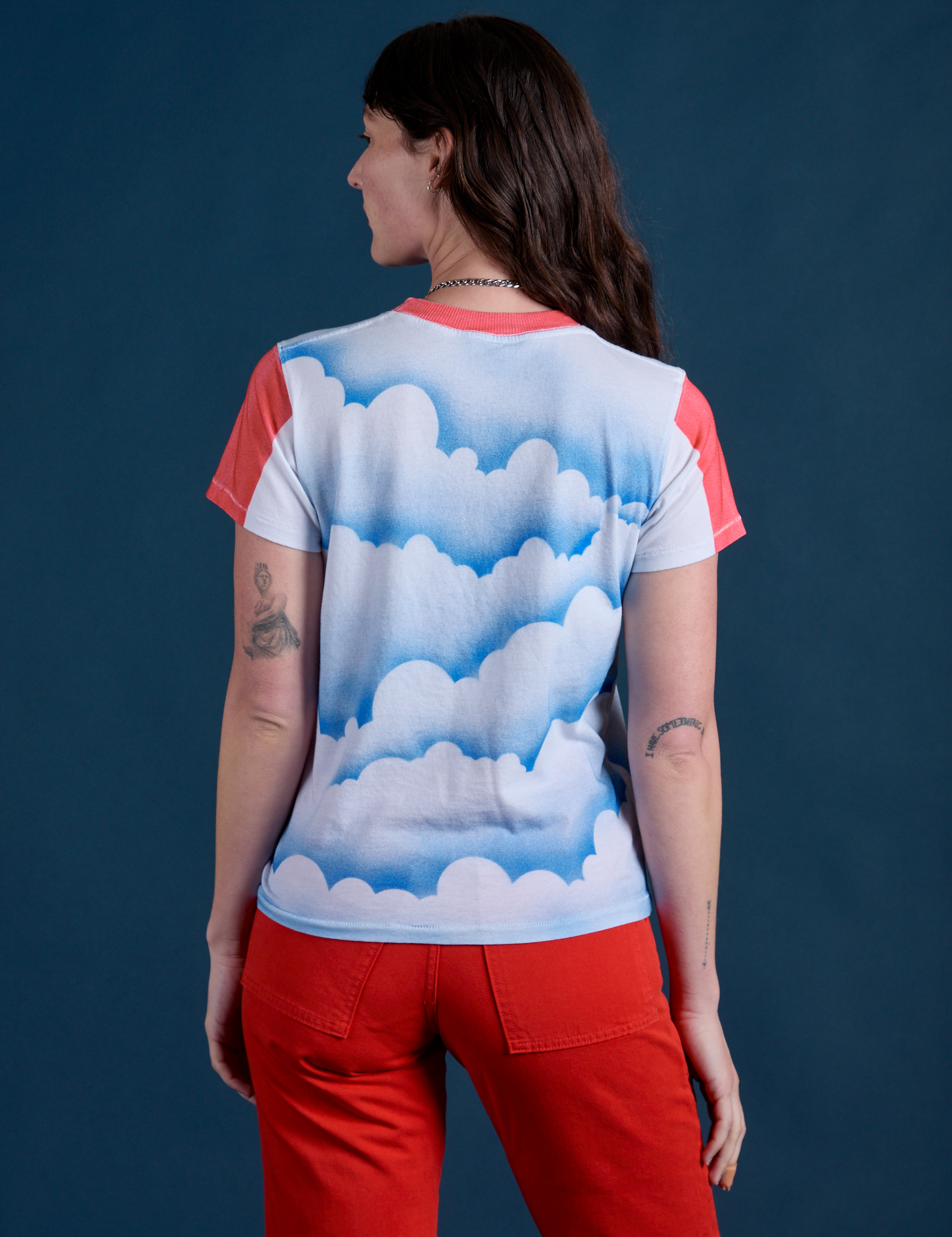 Airbrush Moon Vintage Tee back view on Alex