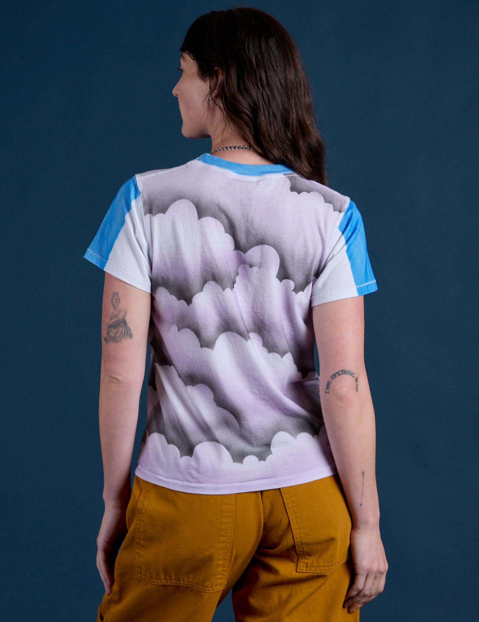 Airbrush Star Vintage Tee back view on Alex