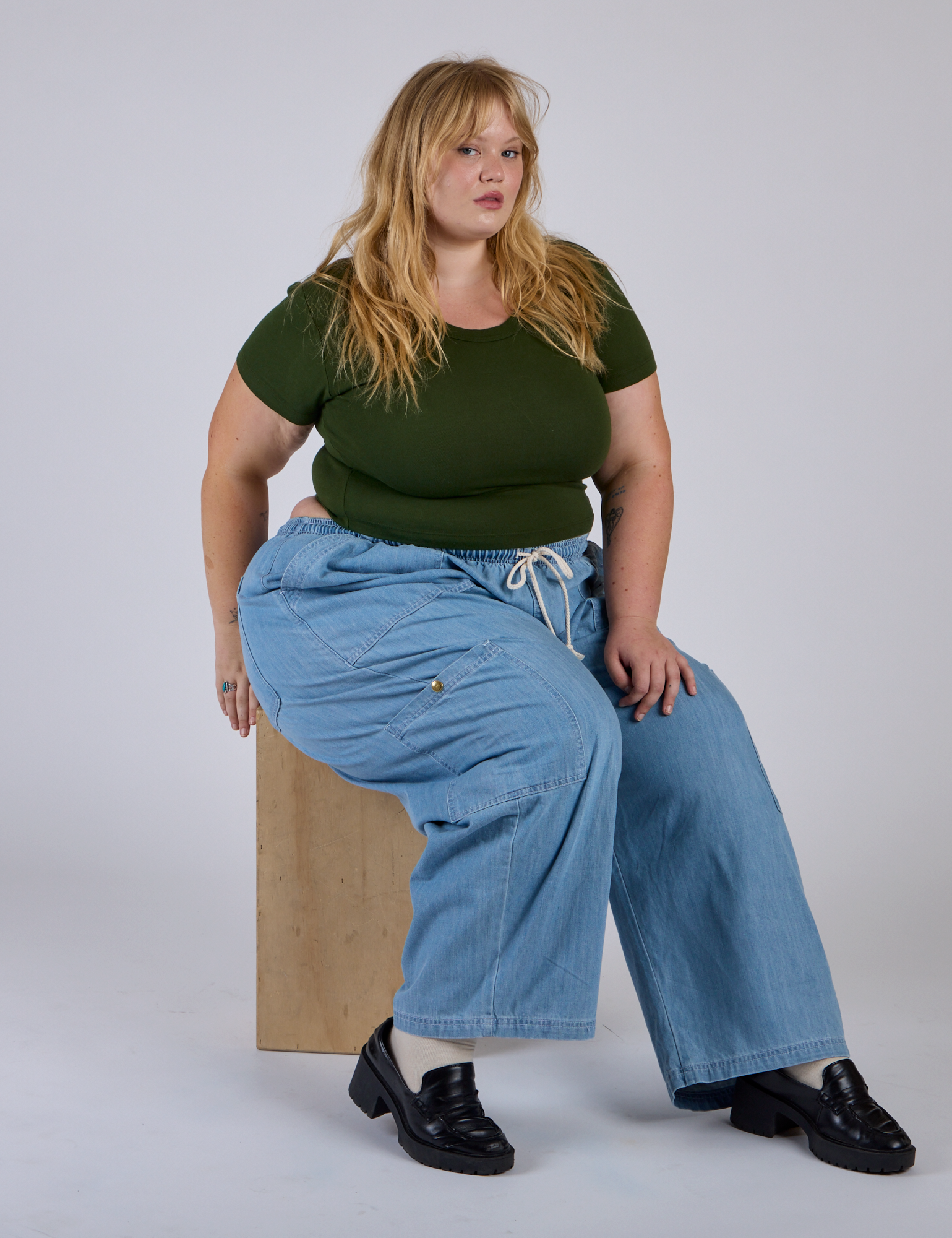 Cropped Baby Tee - Evergreen