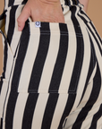 Black Stripe Work Pants - Natural