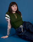 Painted Vintage Tee in Evergreen on Sydney