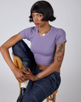Cropped Baby Tee - Faded Grape
