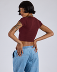 Cropped Baby Tee - Red Wine