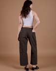 Drop Pocket Cargo Pants in Espresso Brown back view on Alex