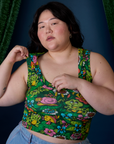 Cropped Tank Top in Pond Party worn by Ashley