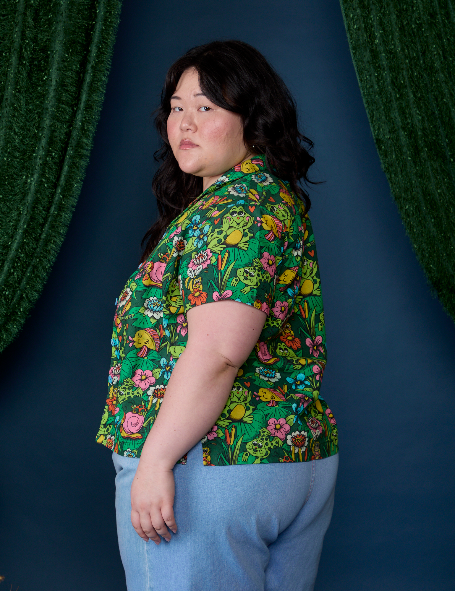 Pond Party Pantry Button-Up side view on Ashley