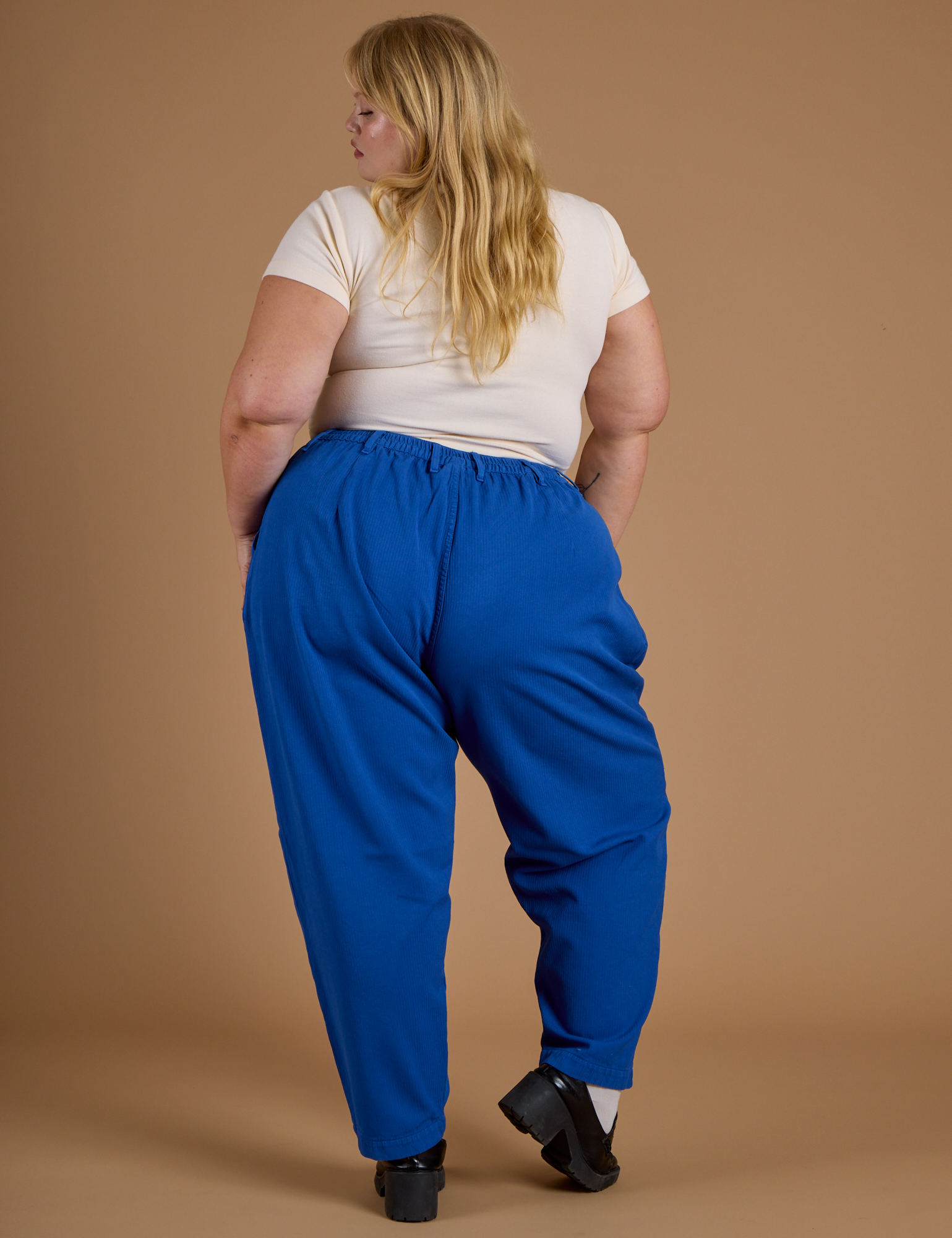 Heritage Trousers in Royal Blue back view on Juliet
