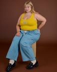 Icon Cropped Tank - Yellow Hibiscus