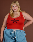 Icon Cropped Tank - Red Star