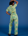 Spring Quilt Print Jumpsuit back view on Kandia