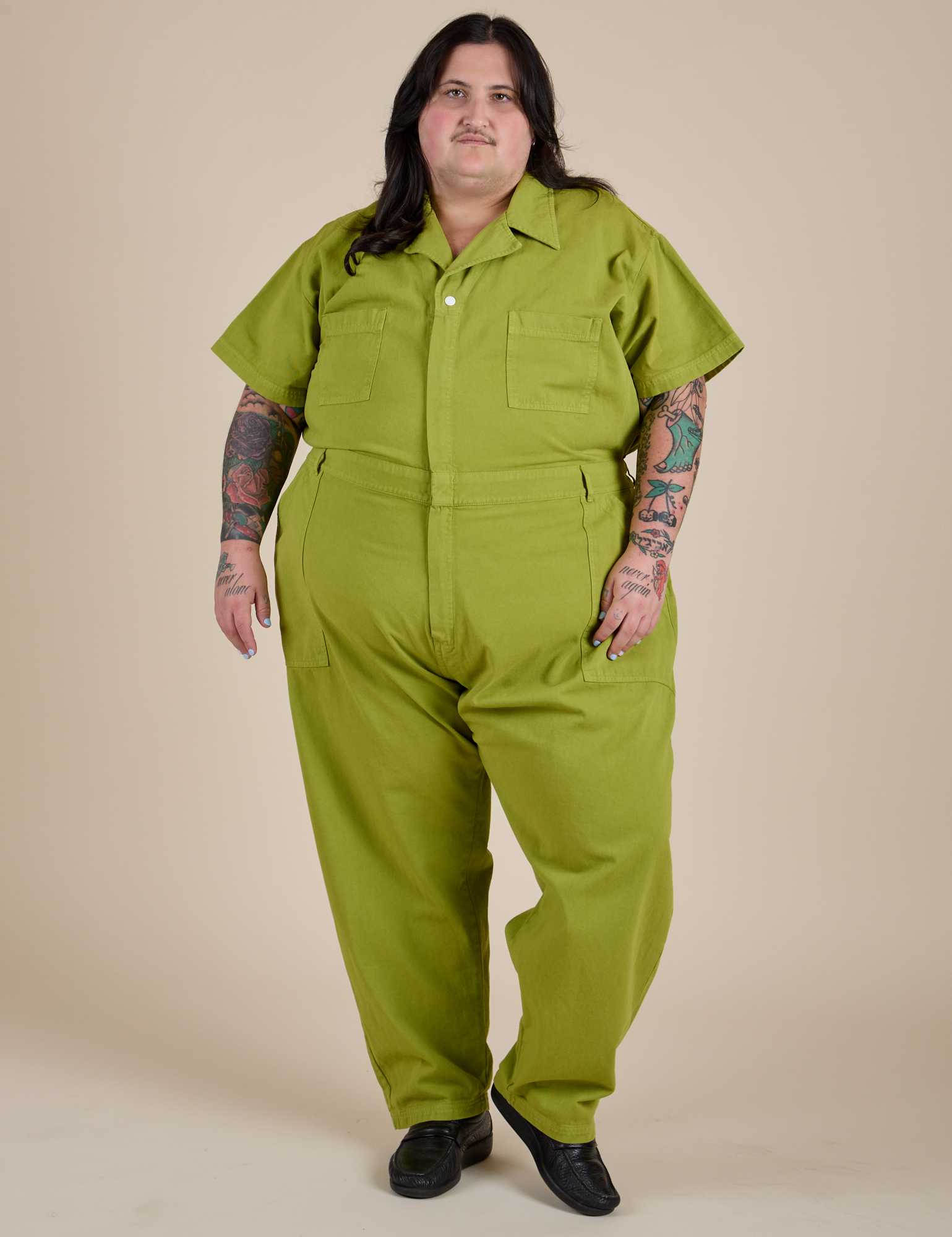 Short Sleeve Jumpsuit - Gross Green