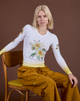 Floral Long Sleeve Baby Tee in Yellow worn by Madeline