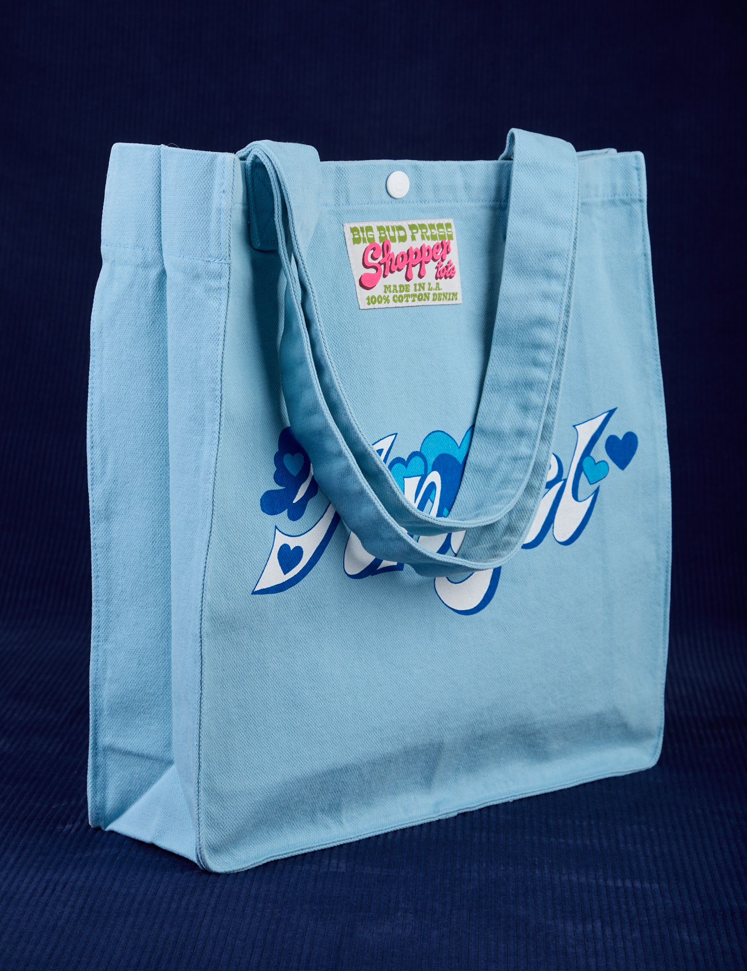 Angled front view of Angel Shopper Tote