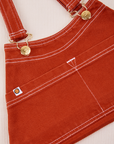 Overall Handbag in Paprika. White contrast stitching.