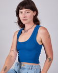 Cropped Tank Top in Royal Blue on Alex