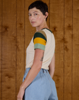 Side view of Calypso Tee in Off White Multi on Alex