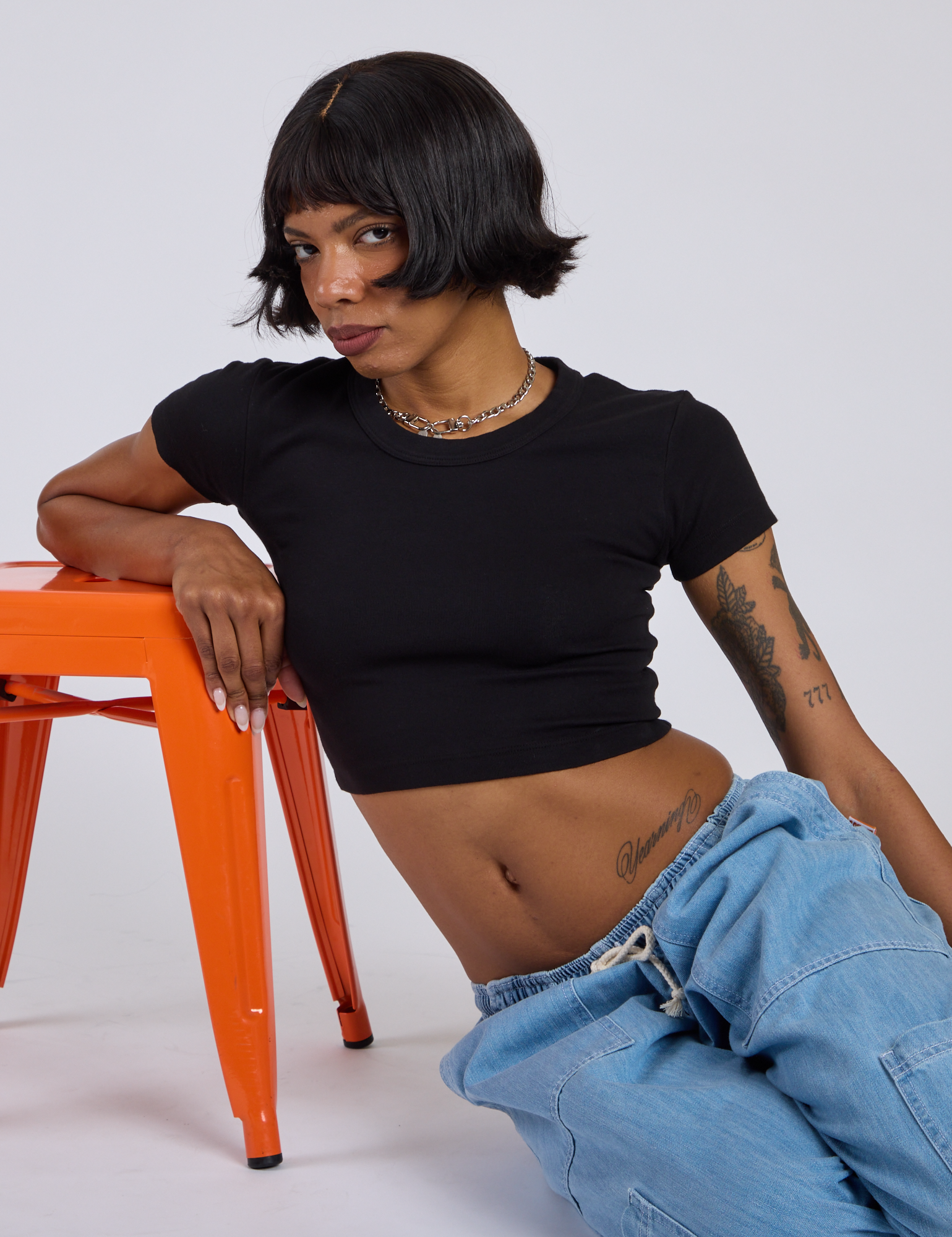Cropped Baby Tee - Basic Black