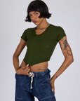 Cropped Baby Tee - Evergreen