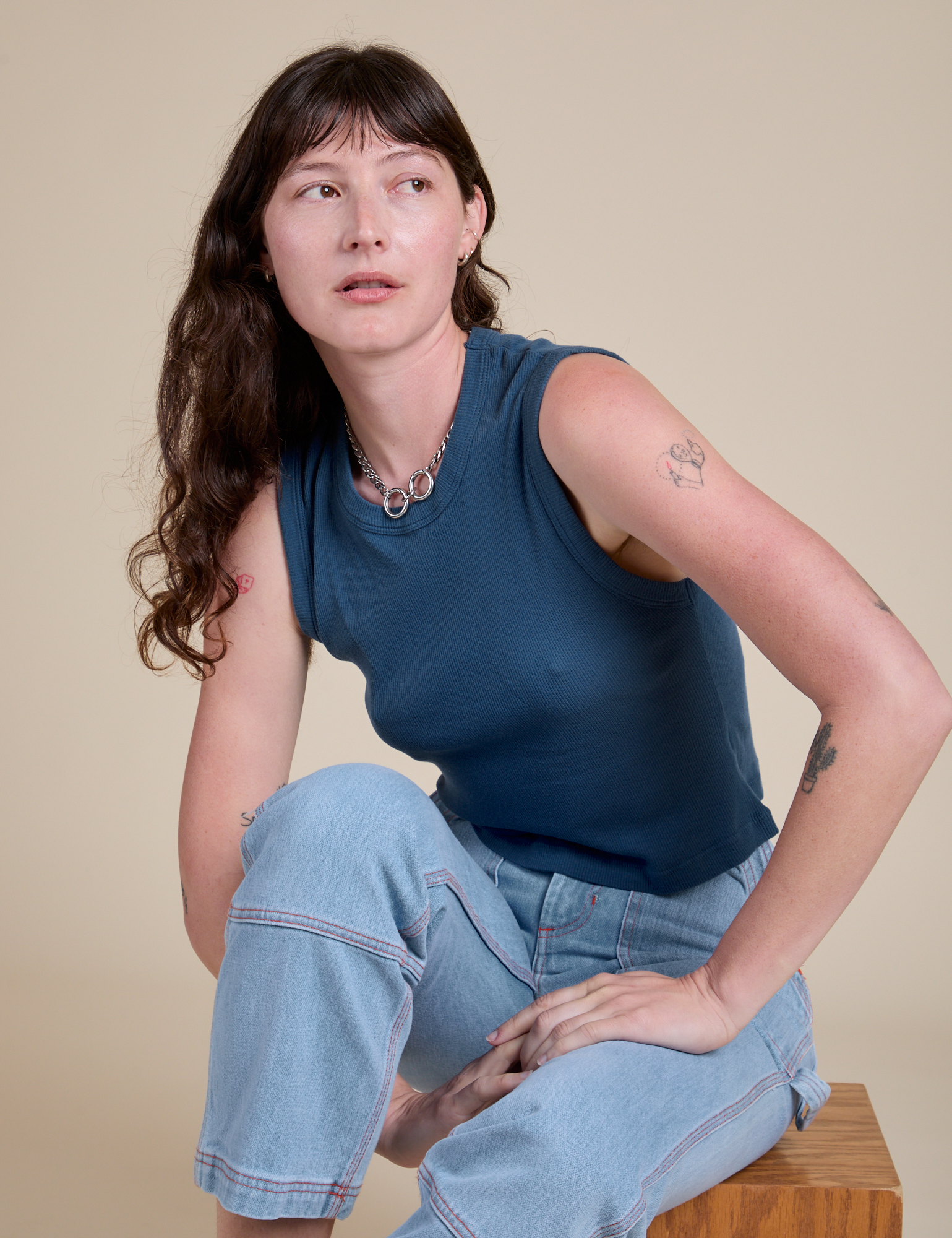 Muscle Tee in French Blue on Alex