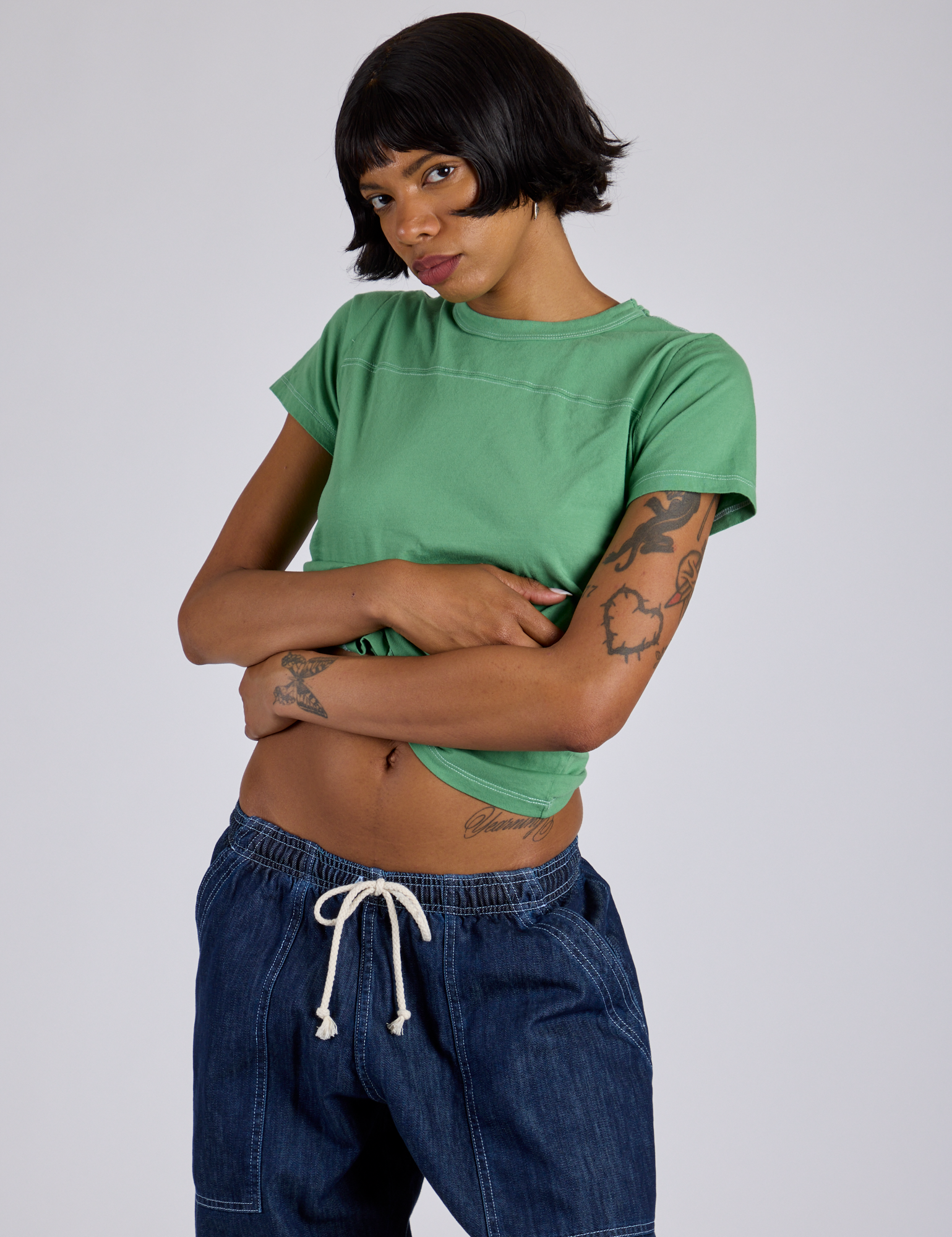 Jr. Varsity Tee in Seafoam Green on Kira