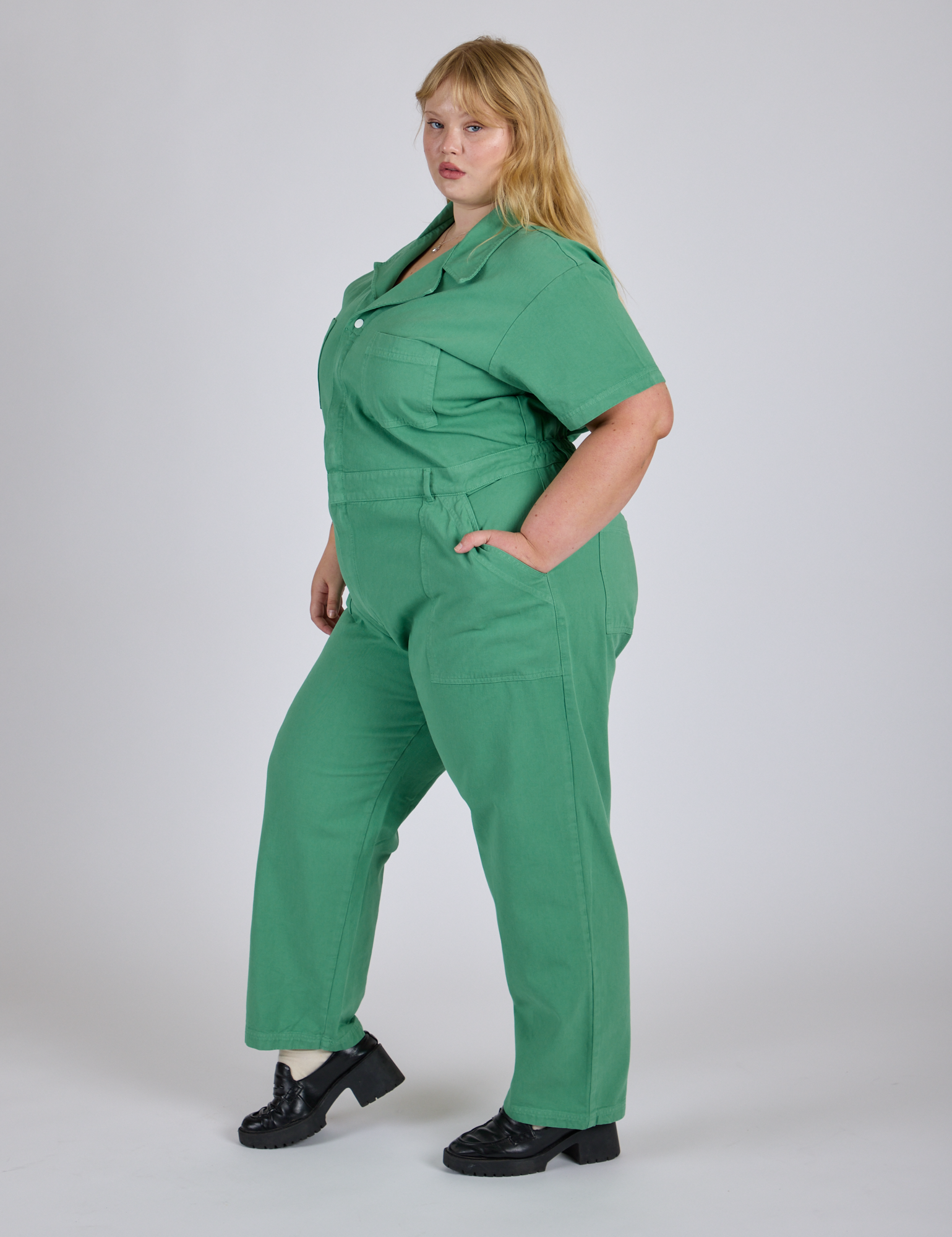 Short Sleeve Jumpsuit - Seafoam Green