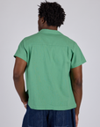 Pantry Button-Up in Seafoam Green back view on Isaac