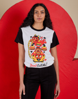 Shahana is 5’10 and wearing P Vintage Tee in Don't Call Me
