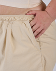 Pleated Pull-On Pants - Vintage Off-White