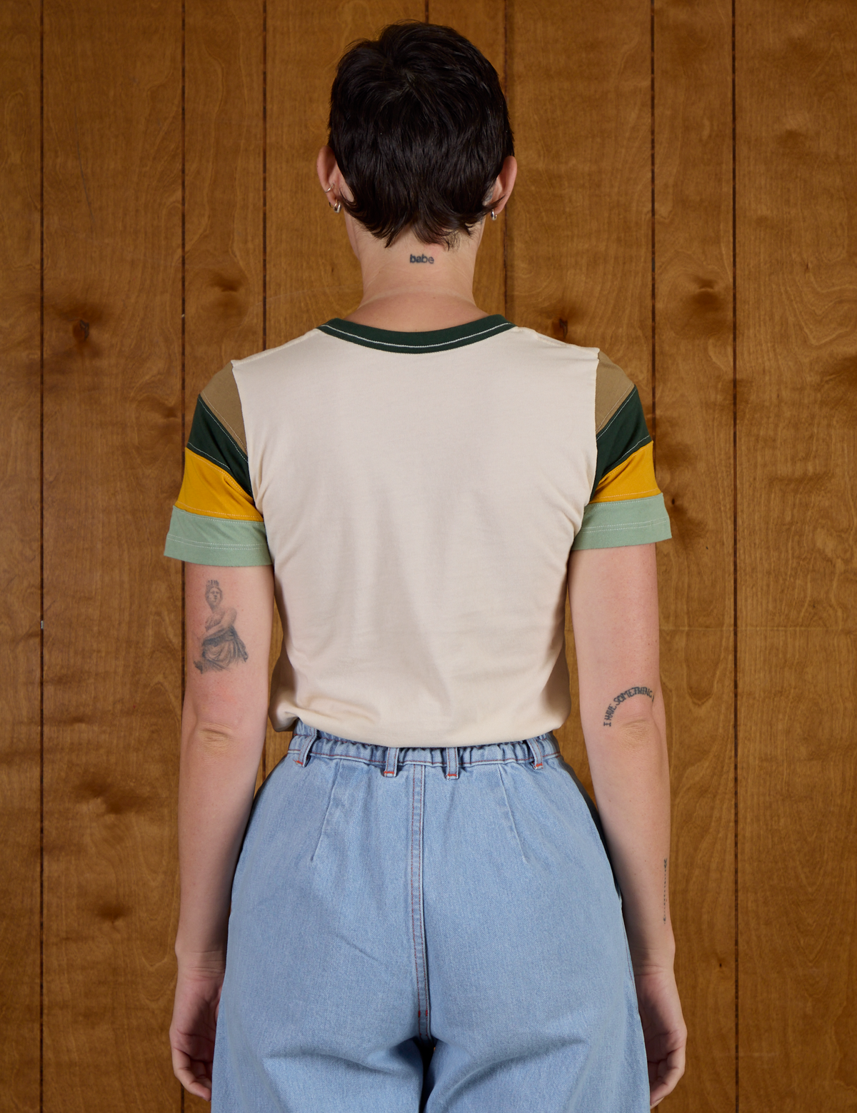 Back view of Calypso Tee in Off White Multi on Alex