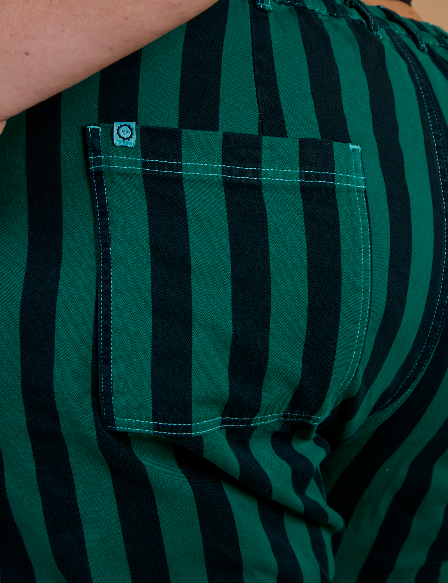 Black Stripe Work Pants - Hunter Green