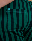 Black Stripe Work Pants - Hunter Green