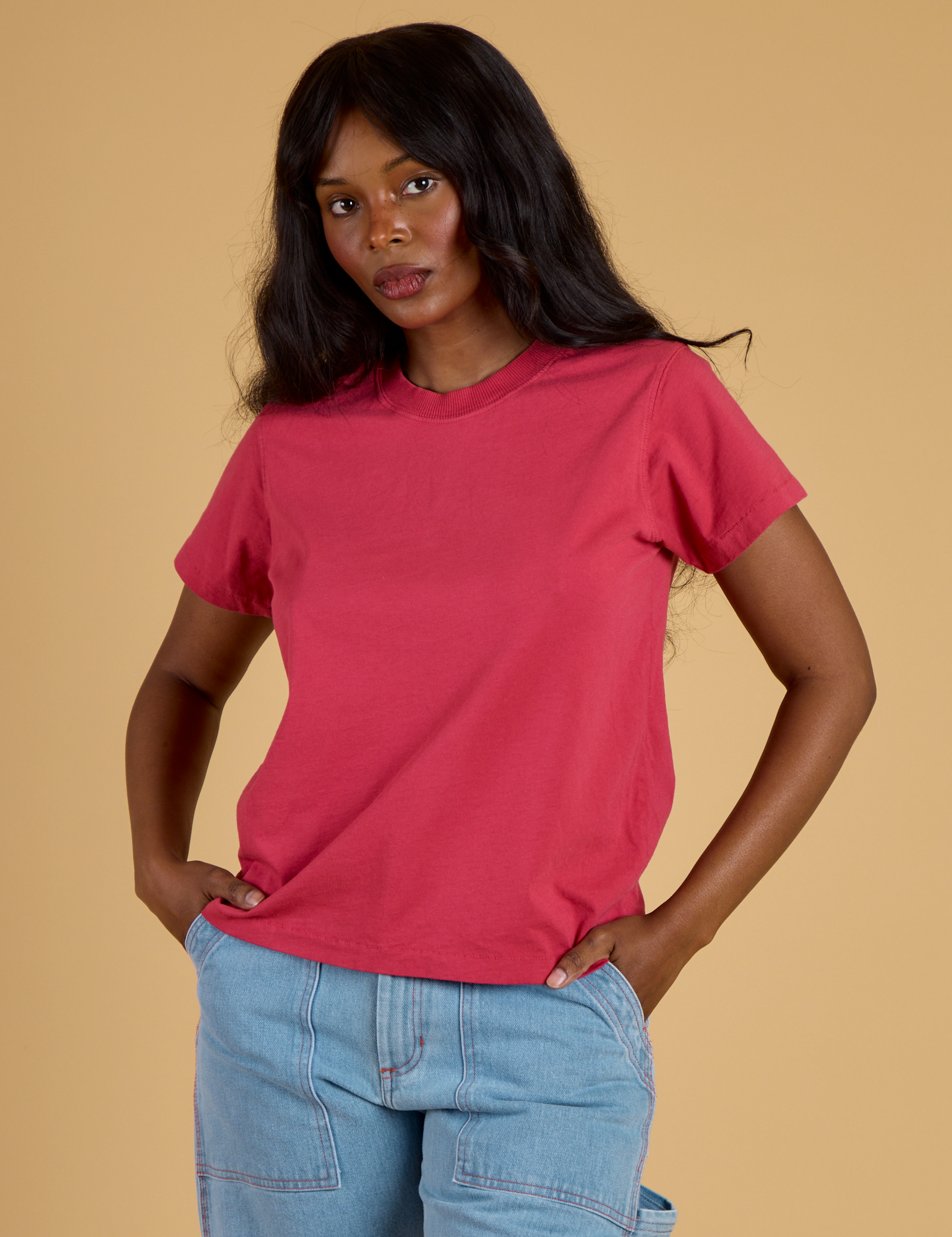 The Organic Vintage Tee - Hot Pink