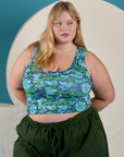 Cropped Tank Top in Angel Print worn by Juliet
