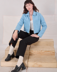 Mechanic Jacket in Baby Blue worn by Alex