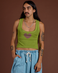 Icon Cropped Tank - Green Heart