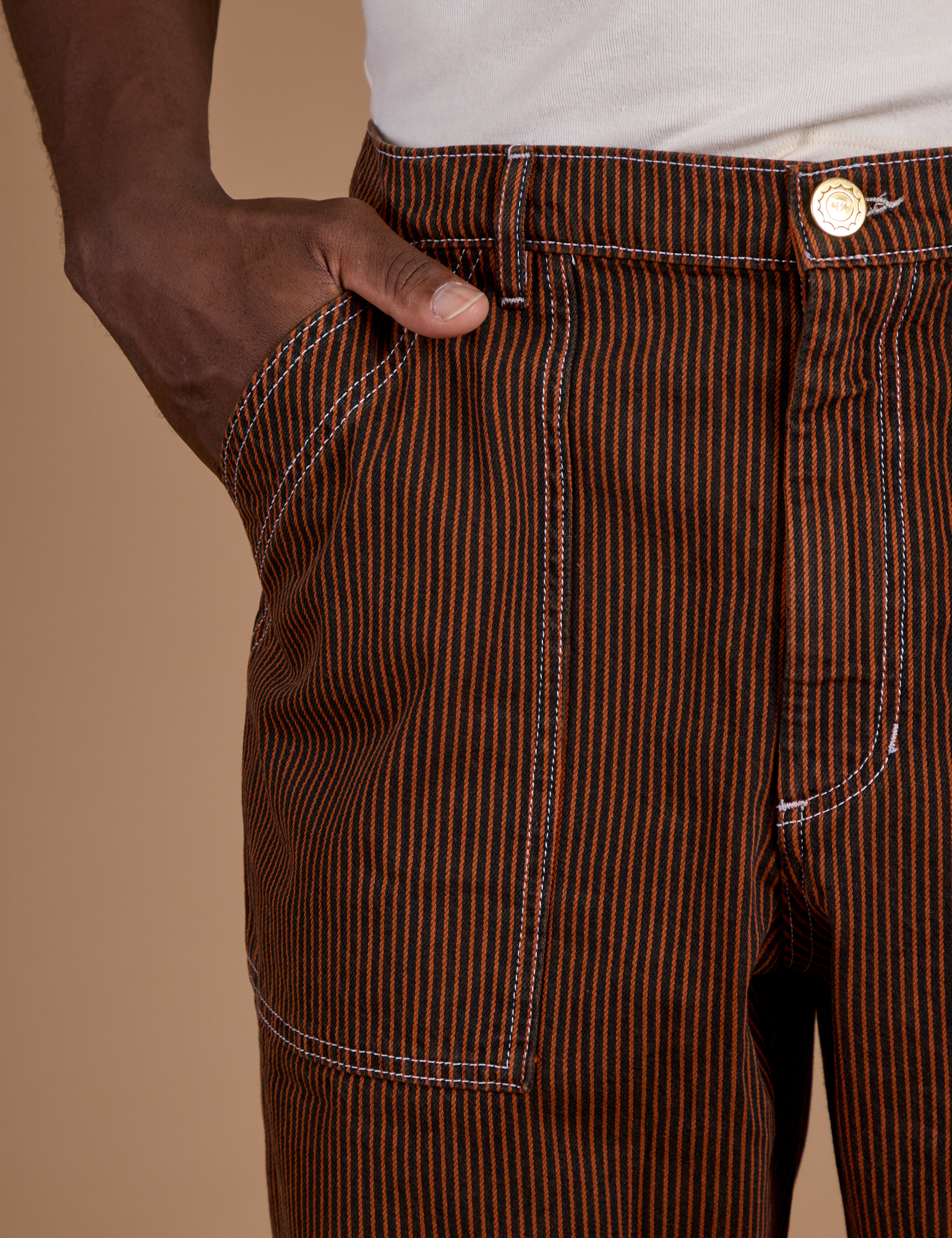 Railroad Denim Work Pants - Burnt Terracotta Overdye