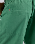 Close up of Drop Pocket Cargo Pants in Seafoam Green back pocket