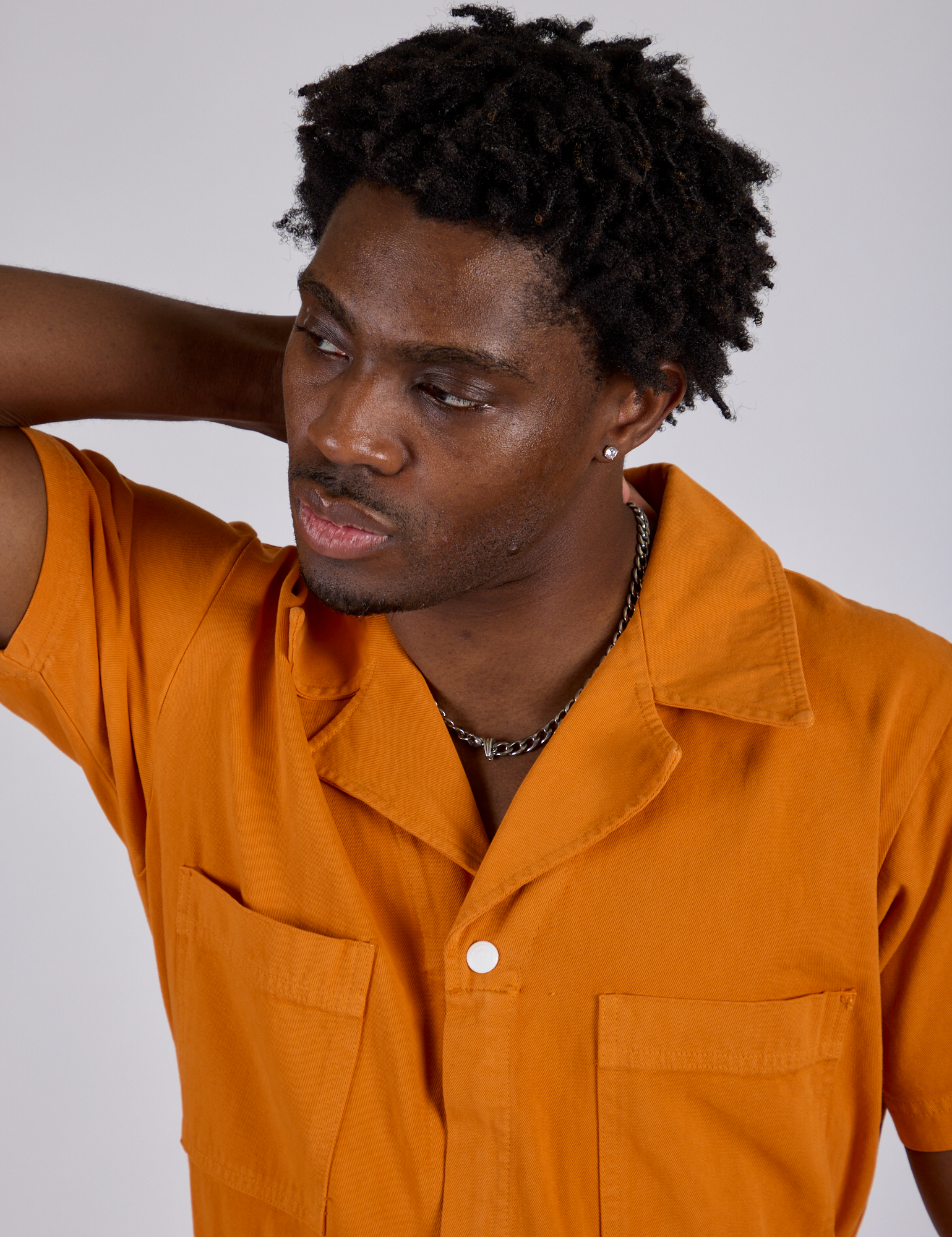 Short Sleeve Jumpsuit - Creamsicle Orange
