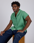 Pantry Button-Up in Seafoam Green worn by Isaac
