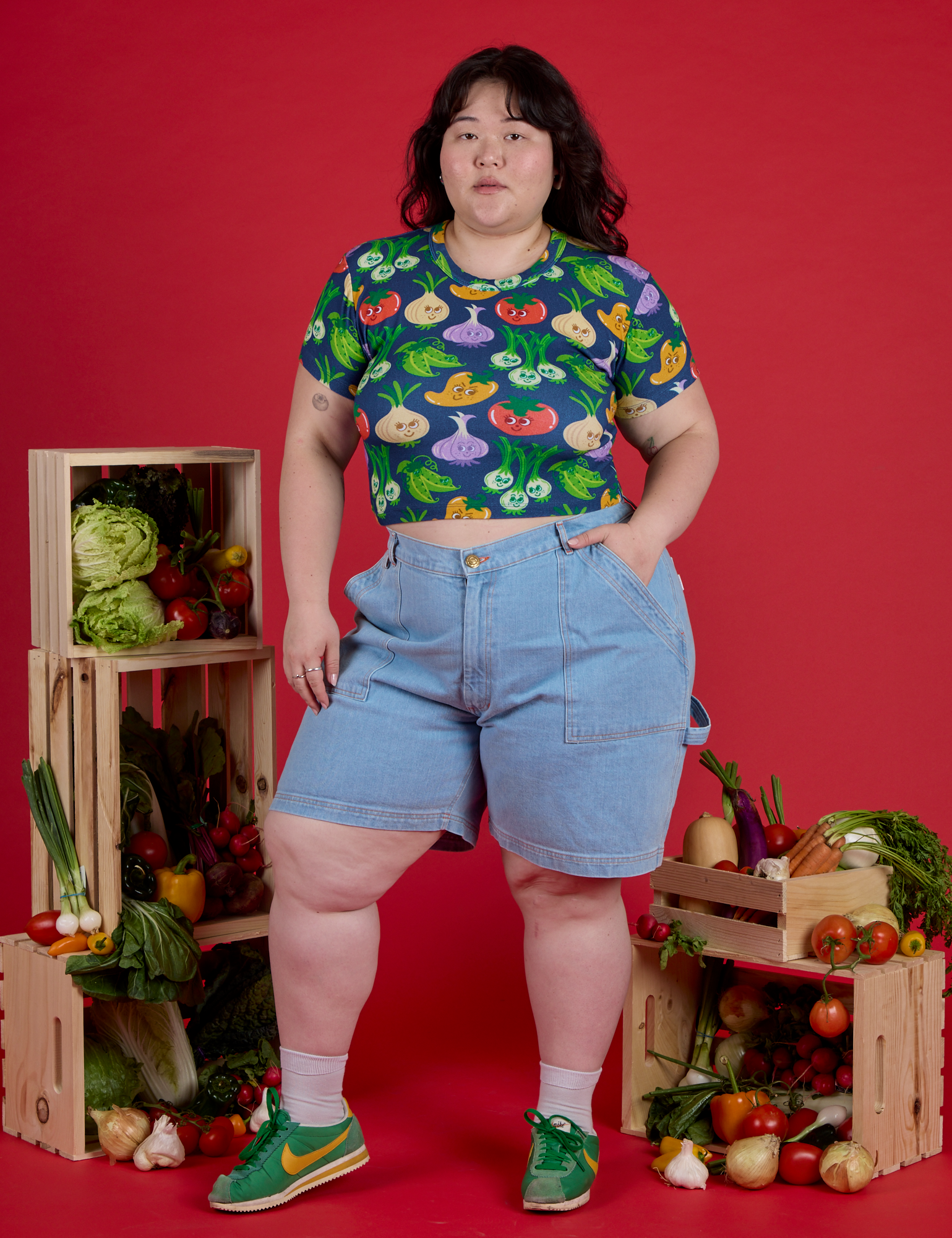 Veggie Village Cropped Baby Tee