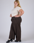 Pleated Pull-On Pants - Espresso Brown