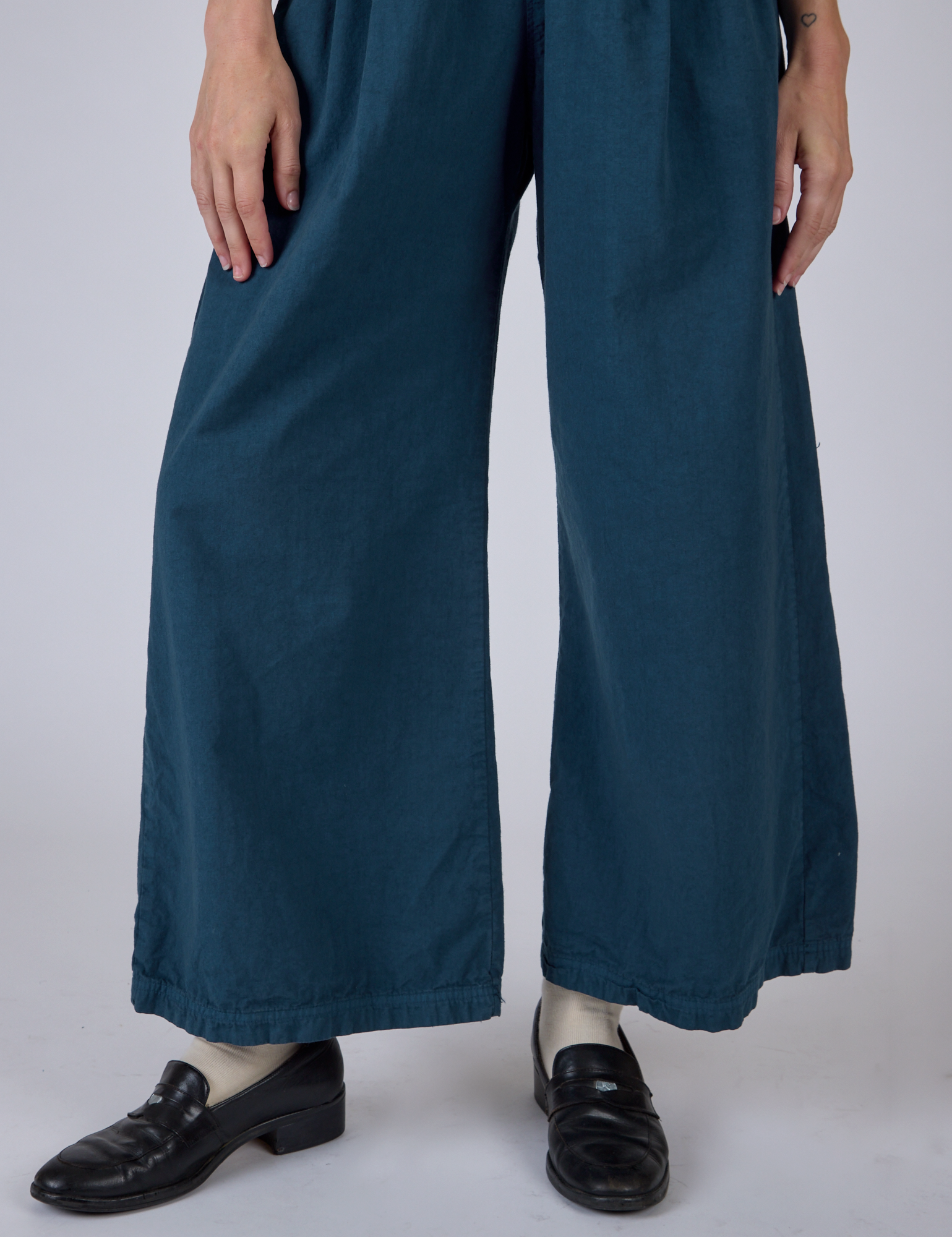 Pleated Pull-On Pants - Lagoon