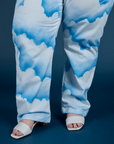 Work Pants in Sunny Cloud Airbrush pant leg close up on Ashley