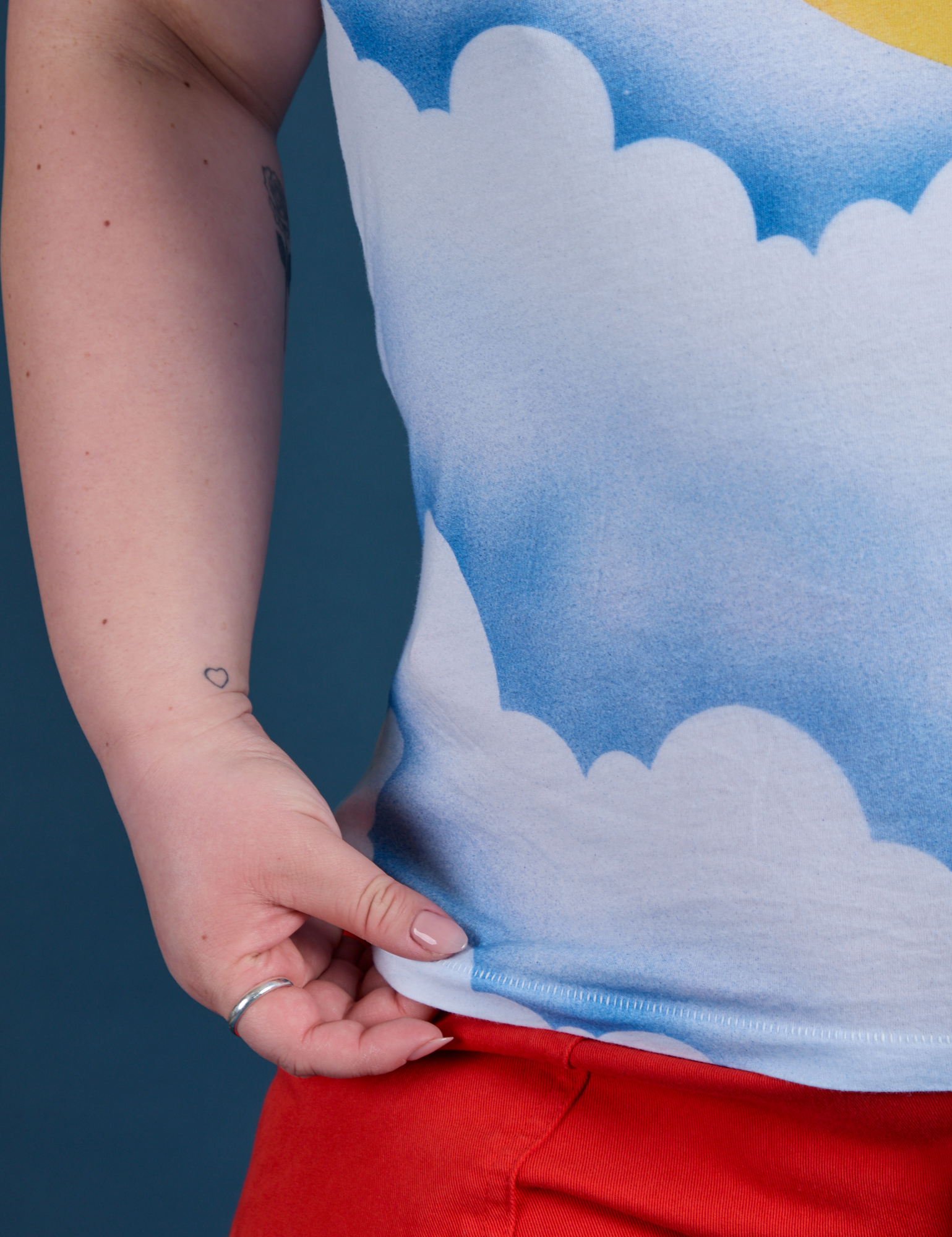Airbrush Moon Vintage Tee close up on Ashley