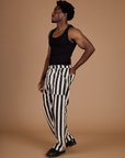 Black Stripe Work Pants - Natural