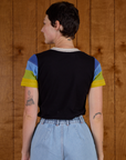 Back view of Calypso Tee in Black Multi on Alex