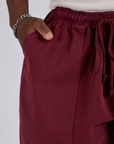 Drawstring Shorts - Red Wine